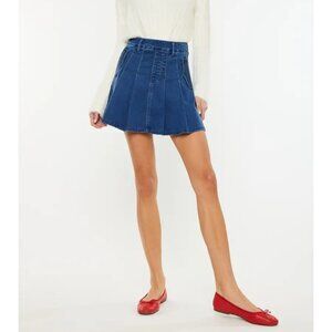 Jean Skort with pleats
